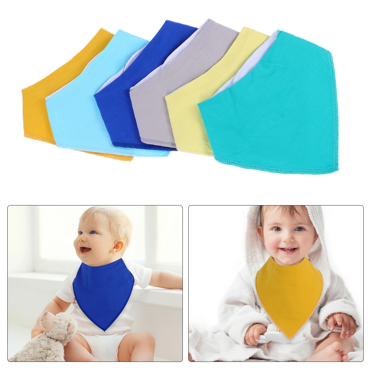 

6Pcs Baby Bibs Absorbent Soft Triangle Drool Bibs for Newborns Easy Clean Lightweight Saliva Towel for 0-36 Months