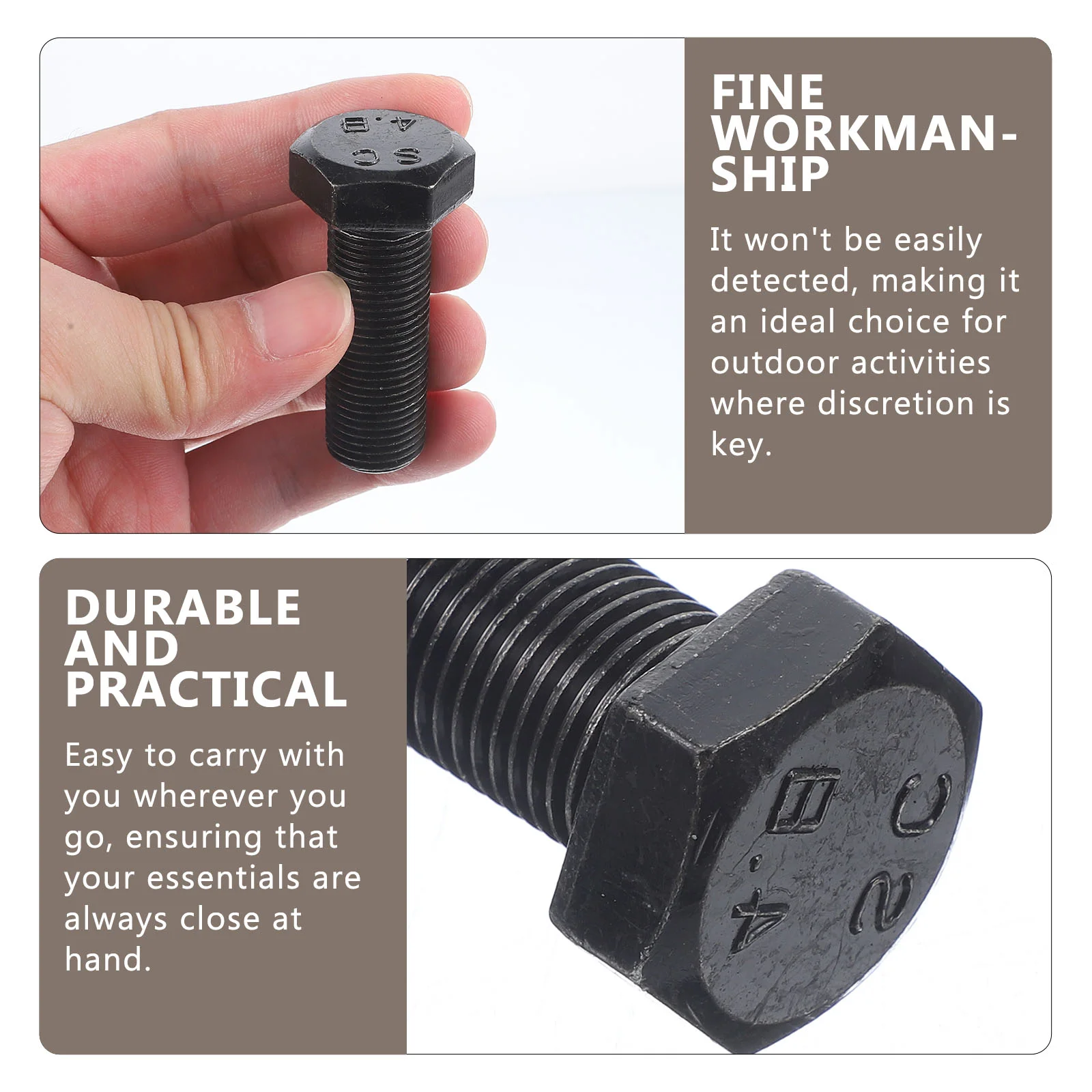 Caja de almacenamiento de tornillo Hexagonal, tanque para exteriores, alcancía de viaje, caja fuerte portátil para artículos, contenedor de tuerca de Metal, accesorio de Camping