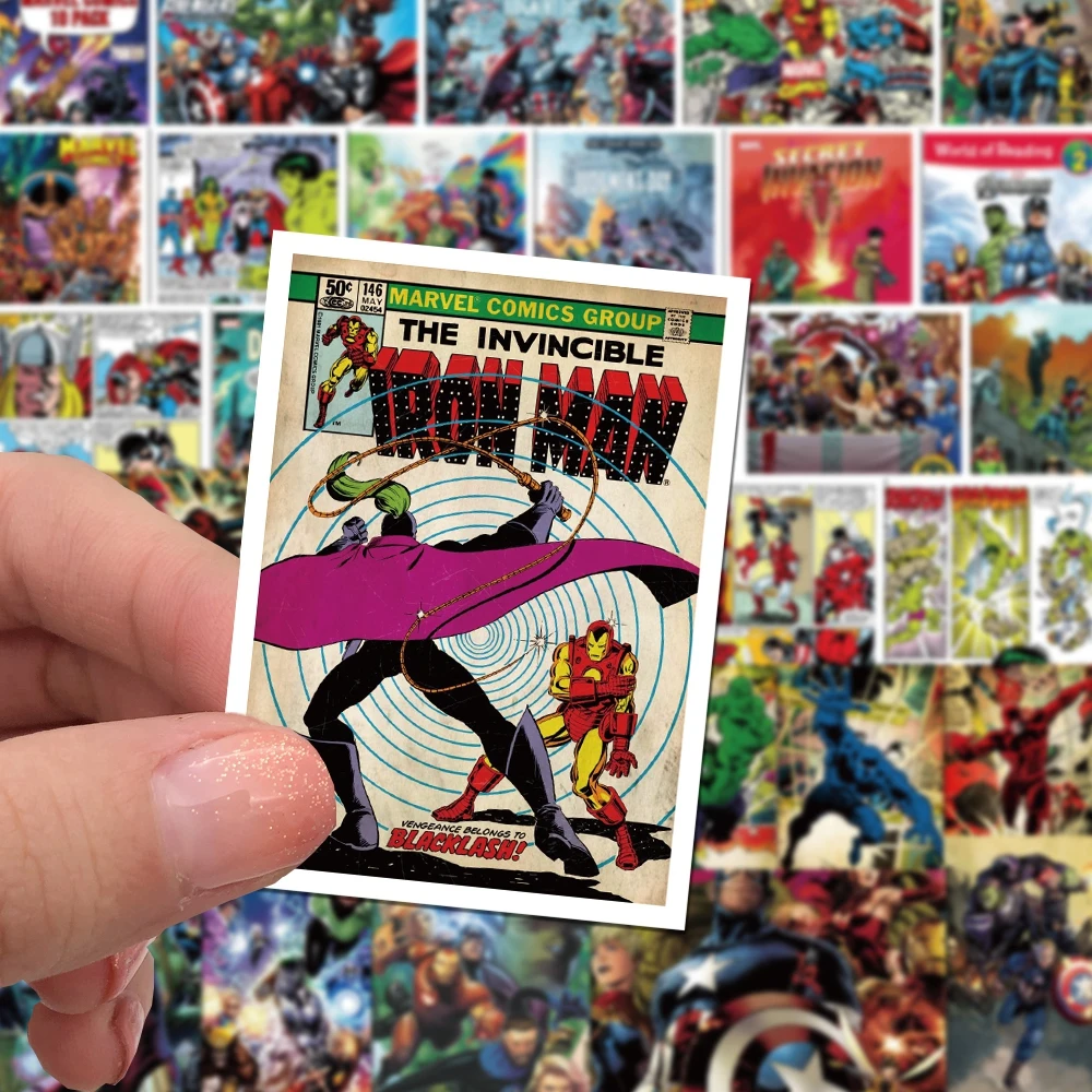 10/30/50PCS Disney Marvel The Avengers Anime Poster Stickers Cool Graffiti PVC Waterproof Laptop Luggage Phone Decals Kids Toys