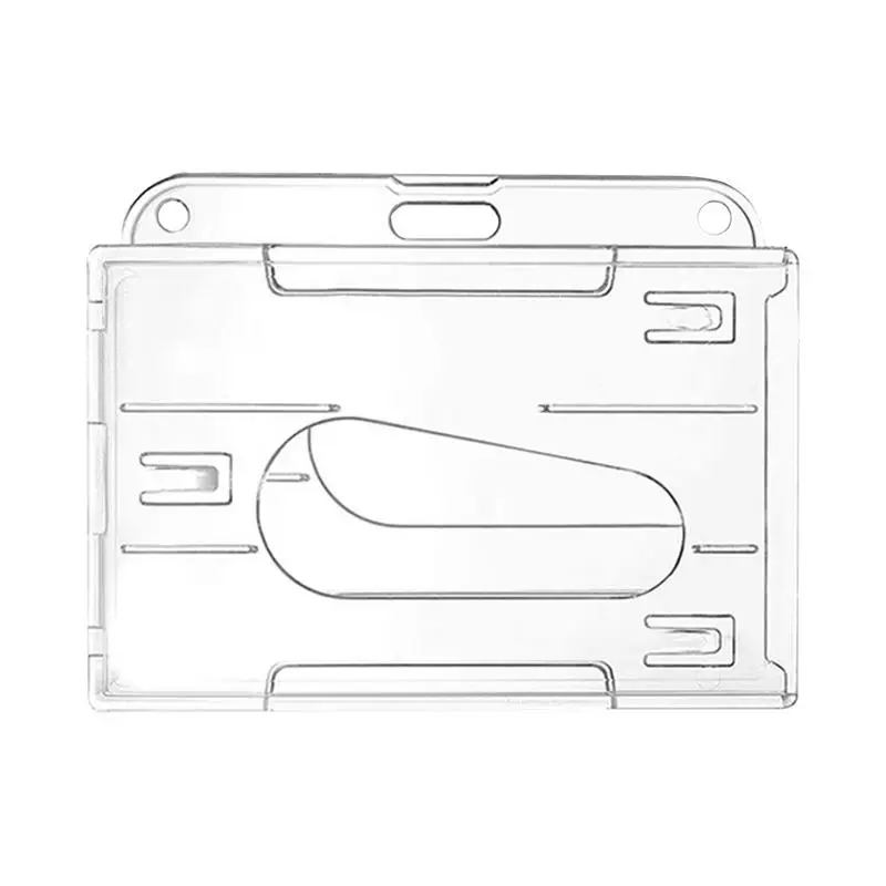 ที่ใส่ตราสัญลักษณ์แบบใสตัวยึดป้ายงานแนวใสเคสแข็งตัวป้องกันแบบ casing PC พร้อมช่องใส่นิ้วหัวแม่มือ