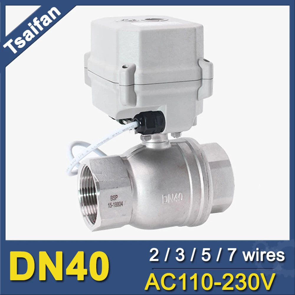 

DN40 Full Bore Electric Ball Valve AC110V to 230V Motor Control Valve Spring return with IP67 grade protection CE certified