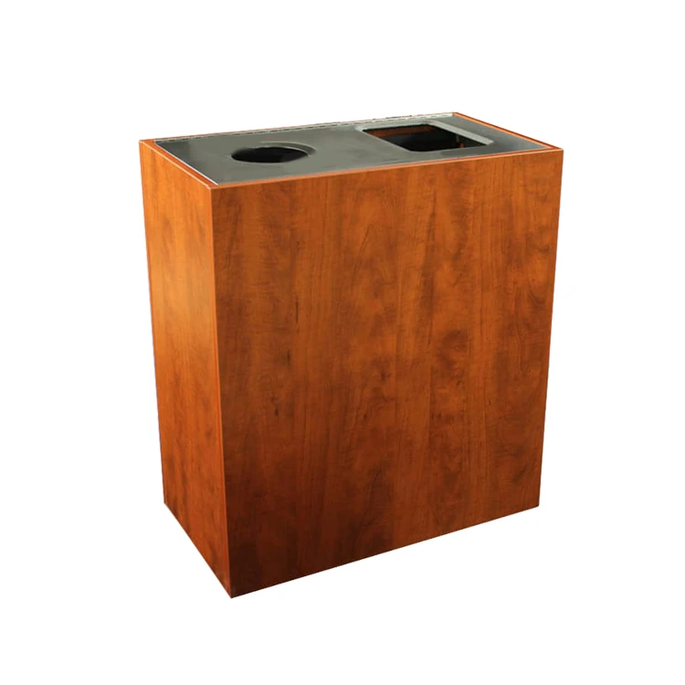 

2 In1 Commercial Corten Weathering Steel Recycling Waste Bin for Shopping Mall