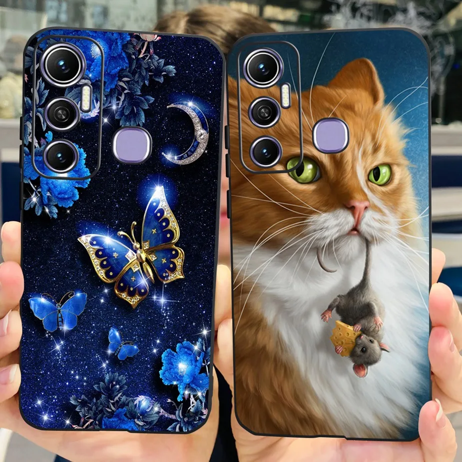 For Infinix hot 11 Case Cute Cat Butterfly Cover Soft Silicone Phone Case For Infinix Hot 11 Hot11 X662 X662B X689F Coque Bumper