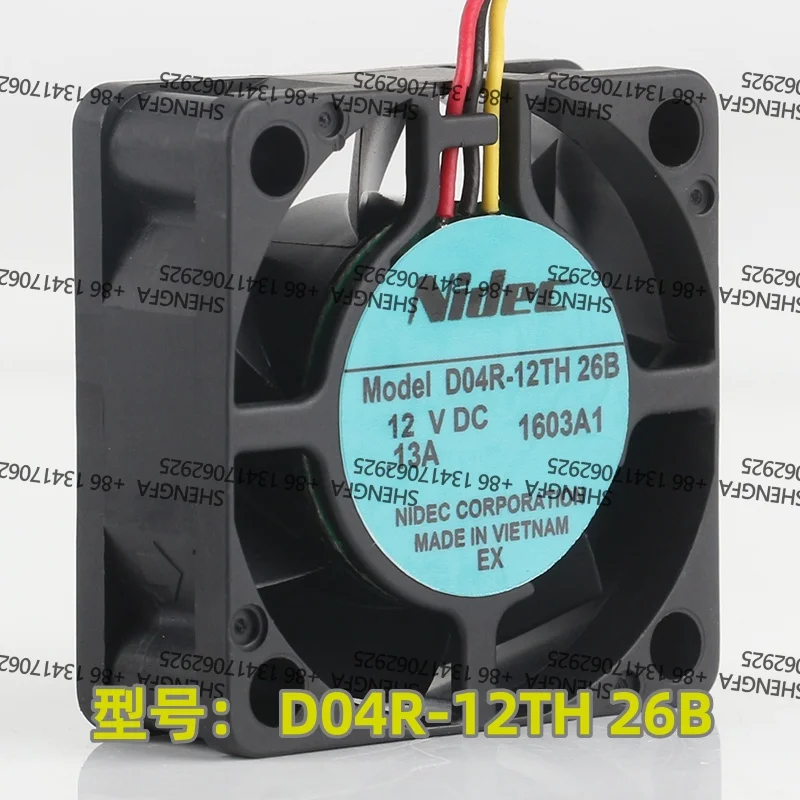 Nidec 5V 24V 48V 40X40X15MM 4CM 4015 miniature high air volume axial flow 3-wire D04R-12TH 26B cooling fan DC12V 0.13A