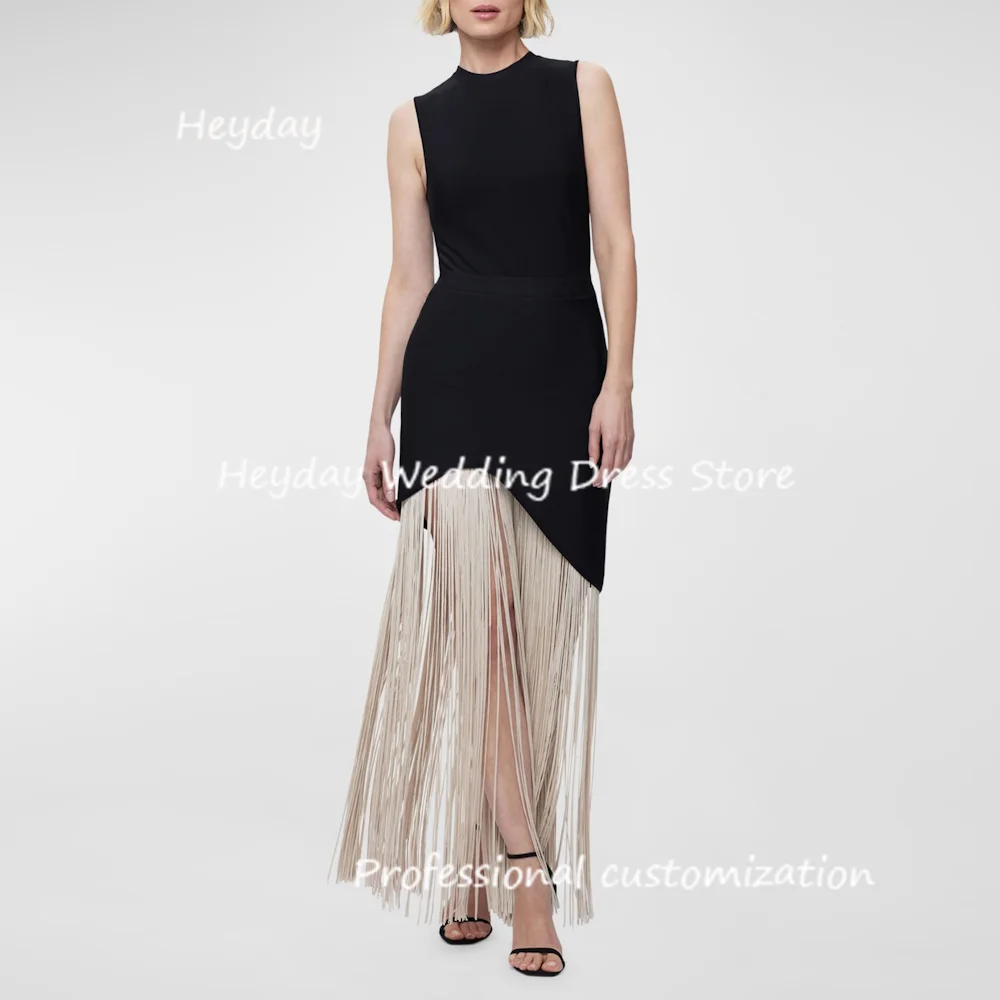 Heyday Crepe O-Neck Customized Mermaid Ankle-Length Tassel Classics Draped Formal Evening Party Pretty Dresses Heyday 2025