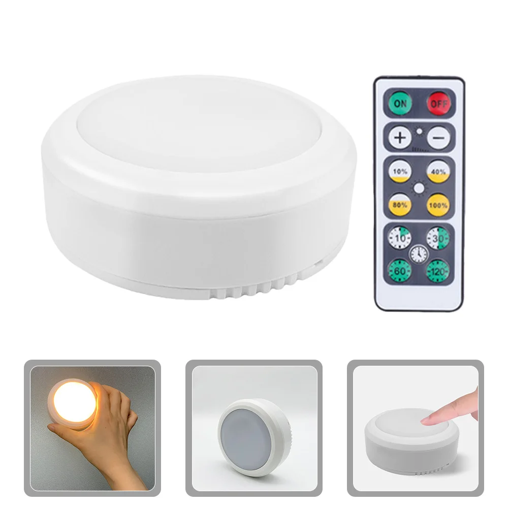 

Led Puck Lights Cordless Touch Night Light Powered Small Lamp For Bedroom Closet Under Cabinet Remote Control