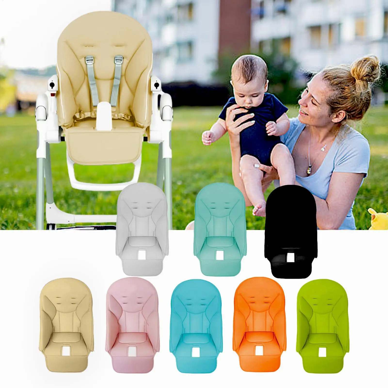 Cojín para silla de comedor para bebé, funda de cuero PU para silla de comedor, funda para asiento de comedor para niños, para Peg Perego SiestaZero3BaoneoKosmic Jané