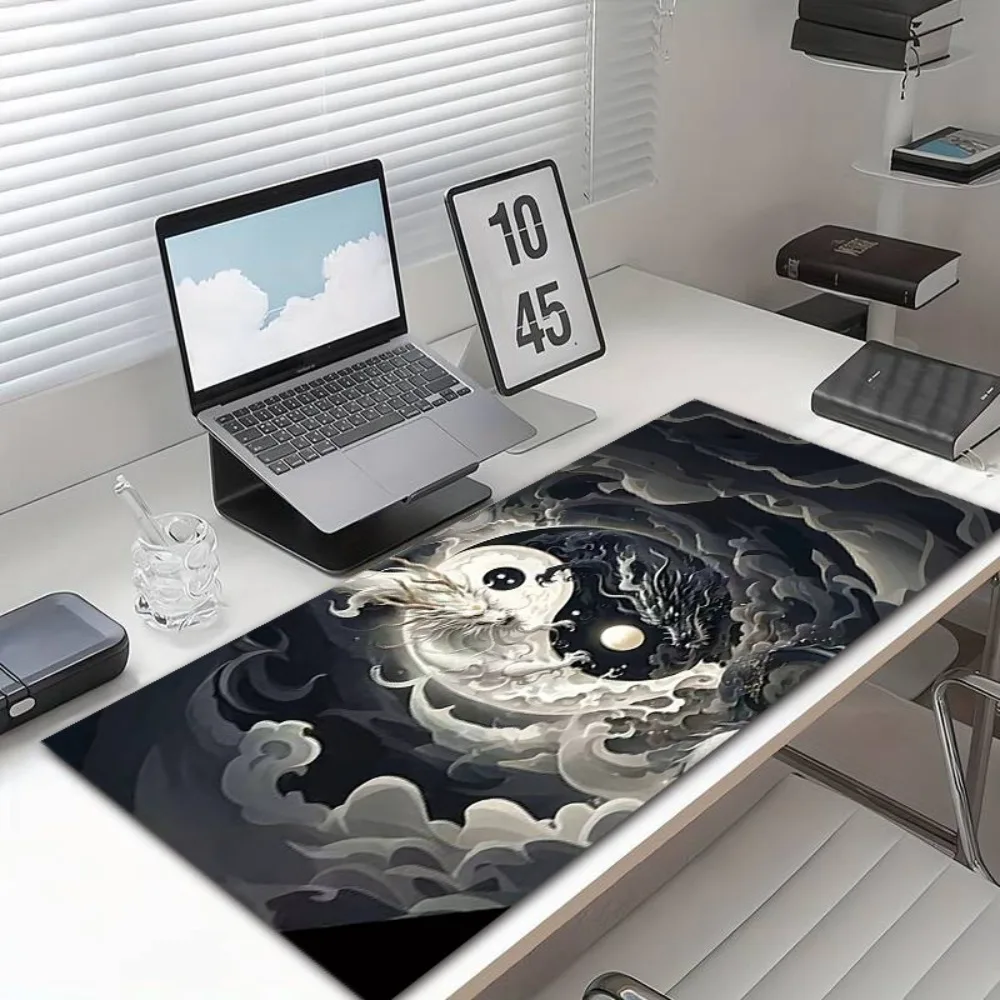 Yin-Yang Dragon Pattern Design Extra Large Gaming Mouse Pad alfombrillas para escritorio desk accessories tapis de souris