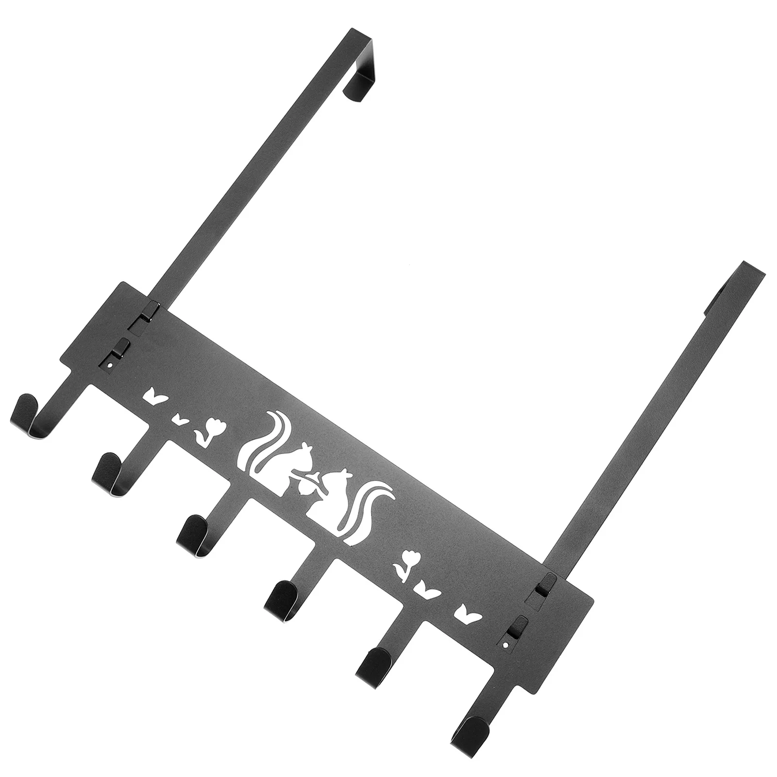 

Squirrel Black Iron Punch Free Punch Free Storage Rack Door Hooks Hanging ganizer Bathroom Towel Holder Home Storage