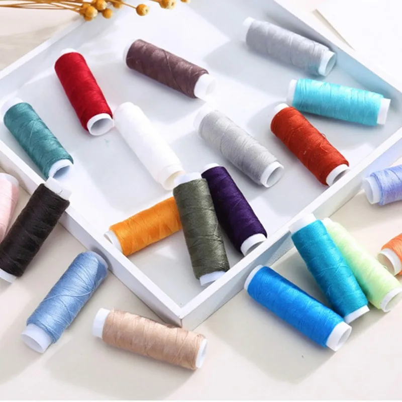 Mixed Colors 100% Polyester Yarn Sewing Thread Roll