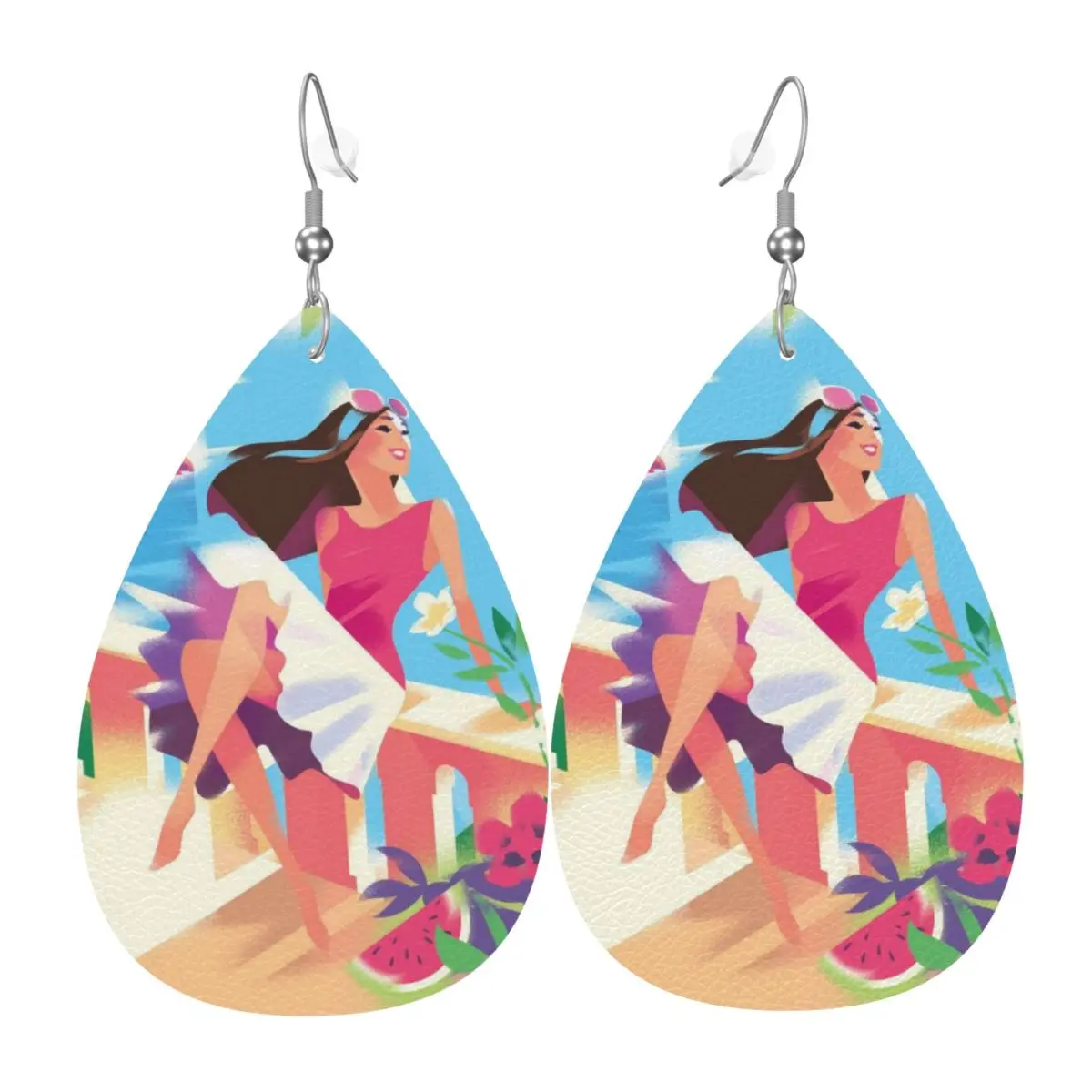 

Кожаные серьги-капли на заказ E-Escadas для женщин, кожаные серьги, модные легкие серьги для вечеринок и праздников