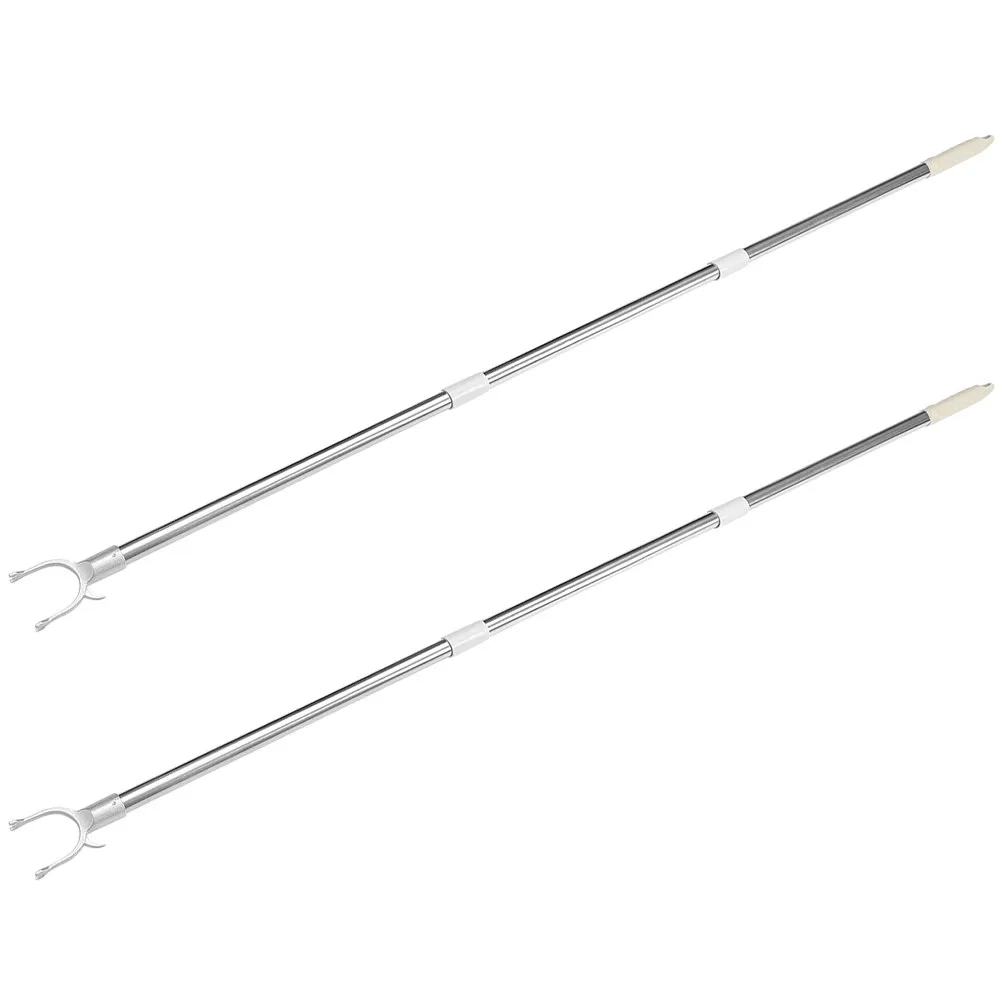 2Pcs Clothes Drying Rod Splicable Adjustable Clothes Pole Heavy Duty Telescoping Reach Stick for Household Use