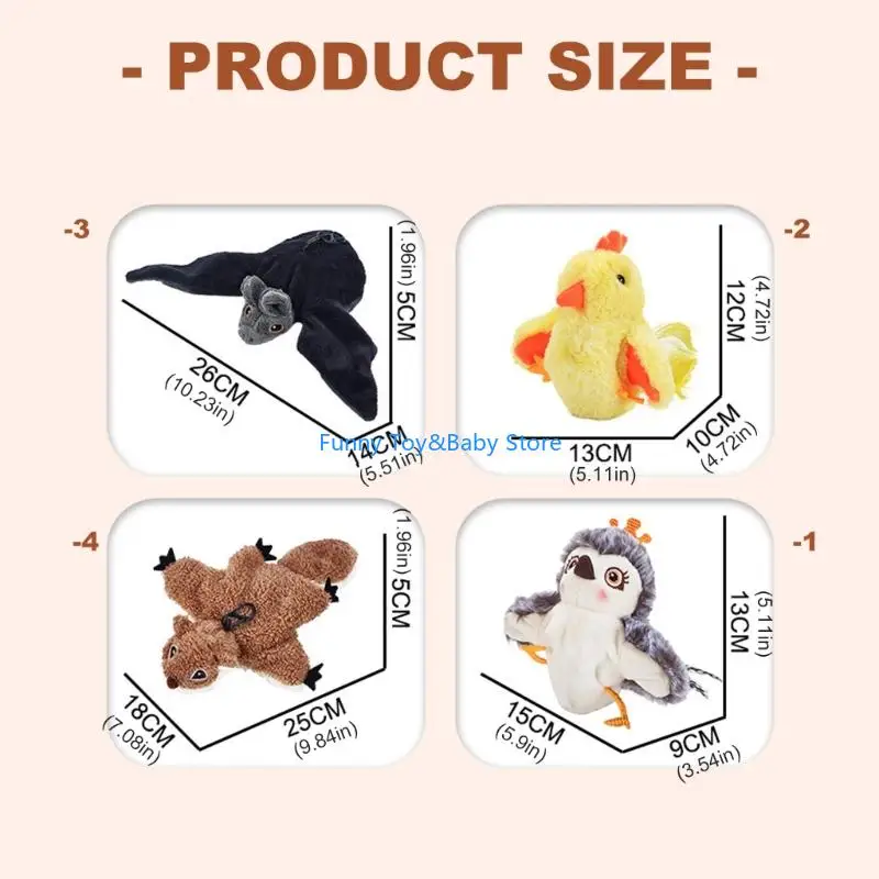 التفاعلية ترفرف الطيور القطط لعبة دعابة قابلة للشحن التحكم عن بعد أفخم النقيق لعبة الطيور مع القطط النعناع مطاردة C90B