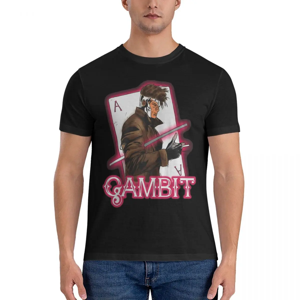 Nowość Xmen T-Shirtgambit t-shirty męskie okrągły kołnierzyk czystej bawełny t-shirty Gambit koszulka z krótkim rękawem pomysł na prezent ubrania