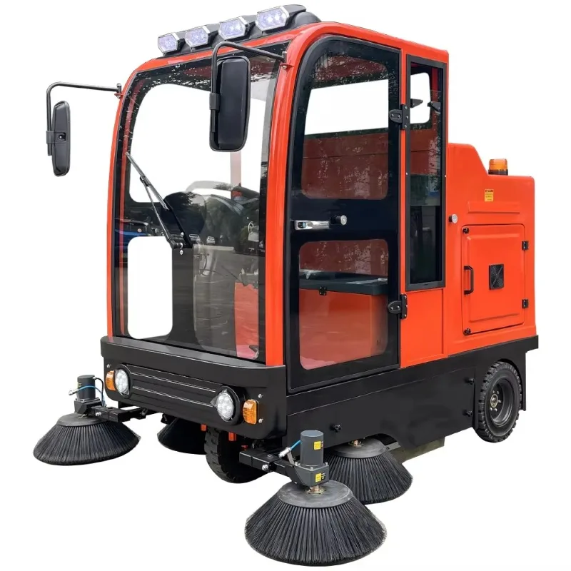 Electric Road Sweeper Narrow Pass Adapt Cleaning Machine For Office Park Internal Walkway Sand Dust Garbage Sweeping