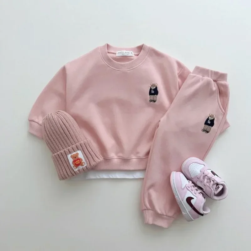 

Boys Grils Clothes Sets Long Sleeve Cartoon Bear Boutique Outfits Kids Spring Clothing Set Children Autumn 2Pcs Sweatshirt+Pants