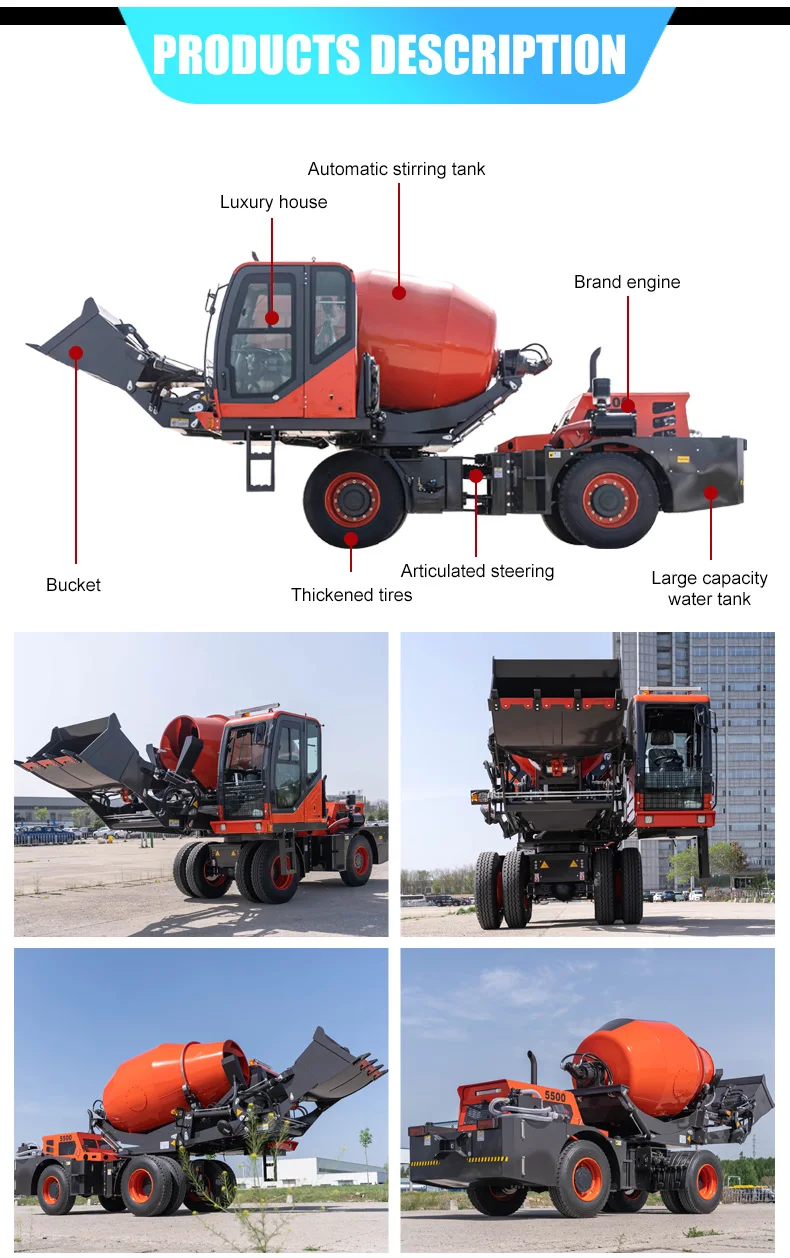 Dieselmotor-Betonmischer mit Pumpe, mobile Pumpmaschine für ländliche Bauvorhaben, tragbares Hochdruck-Zementmischgerät – Detail 5