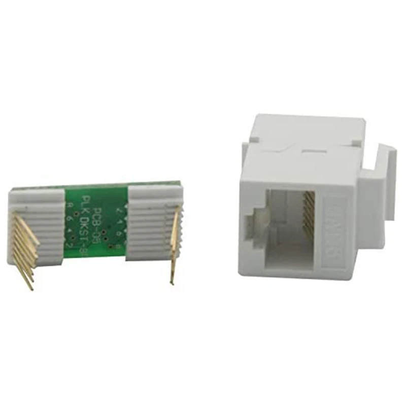 Acoplador Keystone Ethernet, 20 pacotes Cat6 RJ45 Keystone Jack conectores fêmea em linha F