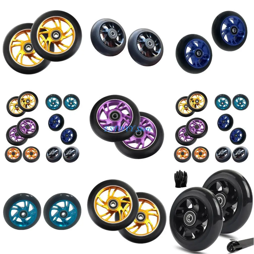 

G6DE Professional Skateboard Wheel Premium Alloy Rims PU Tires Precisions Bearing