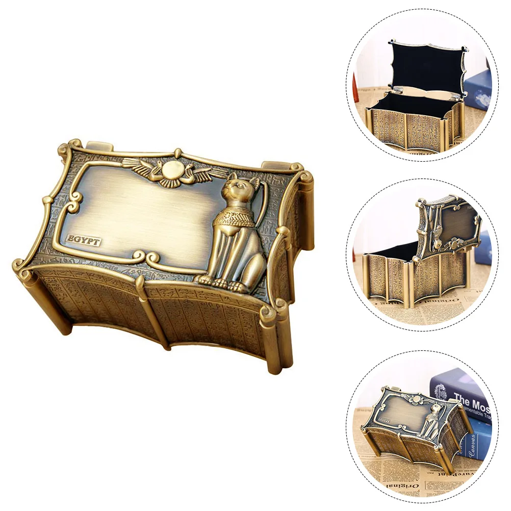 Zinc Alloy Jewelry Boxes Durable Rust Proof Vintage Ring Storage Case Elegant Dustproof Container Jewel Gift Box