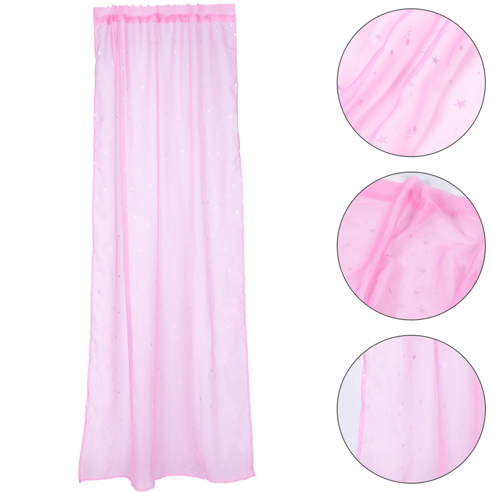 

Silver Star Sheer Curtains Window Tulle Voile Insulated Decorative Privacy Light Flow Room Bedroom Living Child