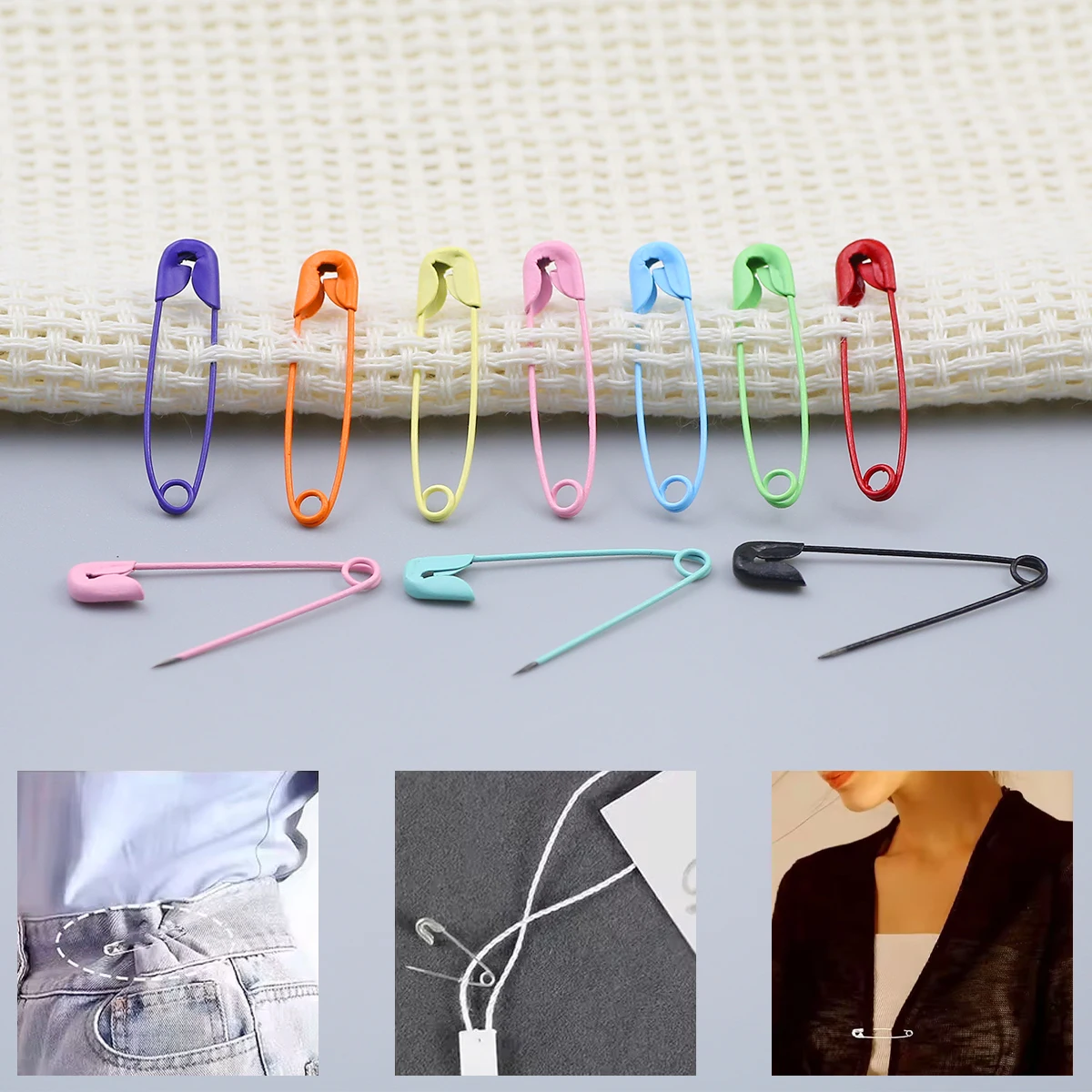 100-20 قطعة/الوحدة دبابيس الأمان DIY أدوات خياطة الإكسسوارات مختلط اللون الإبر المعدنية دبوس أمان كبير بروش صغير الملابس والاكسسوارات