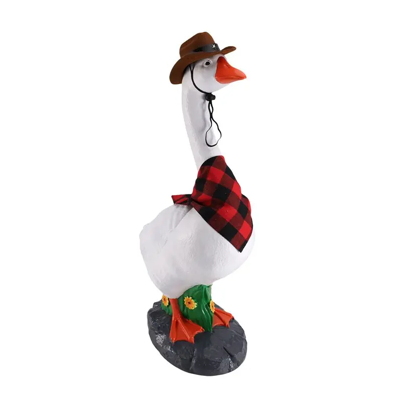 ABNL Yard For Garden 23 Inch Cowboy Goose Sculpture, Split Type Large Porch Goose Statue, Fits Goose Porch Duck Outfits