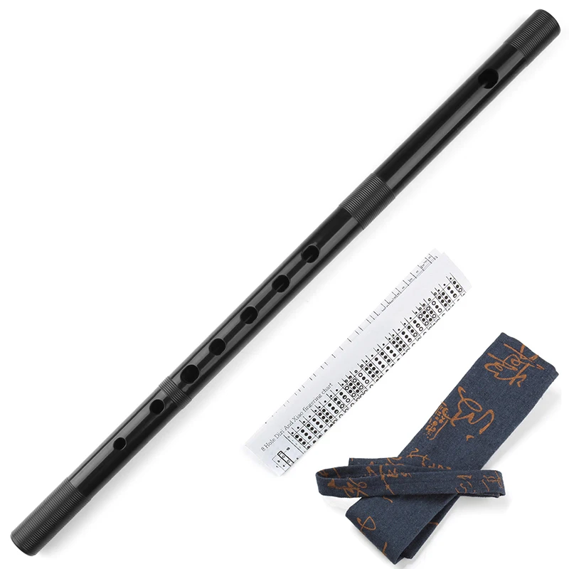 ABS Plastic Japanese Shinobu Flute, Musical Instrument, Non Cracking, Professional, 7 Hon, Black