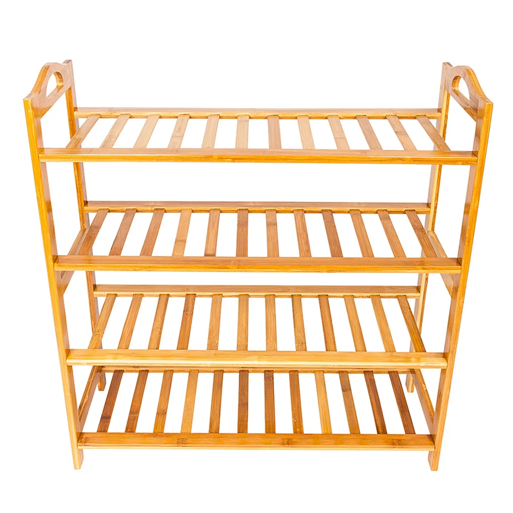 

Concise 4 Tiers Bamboo Shoe Rack Wood Color