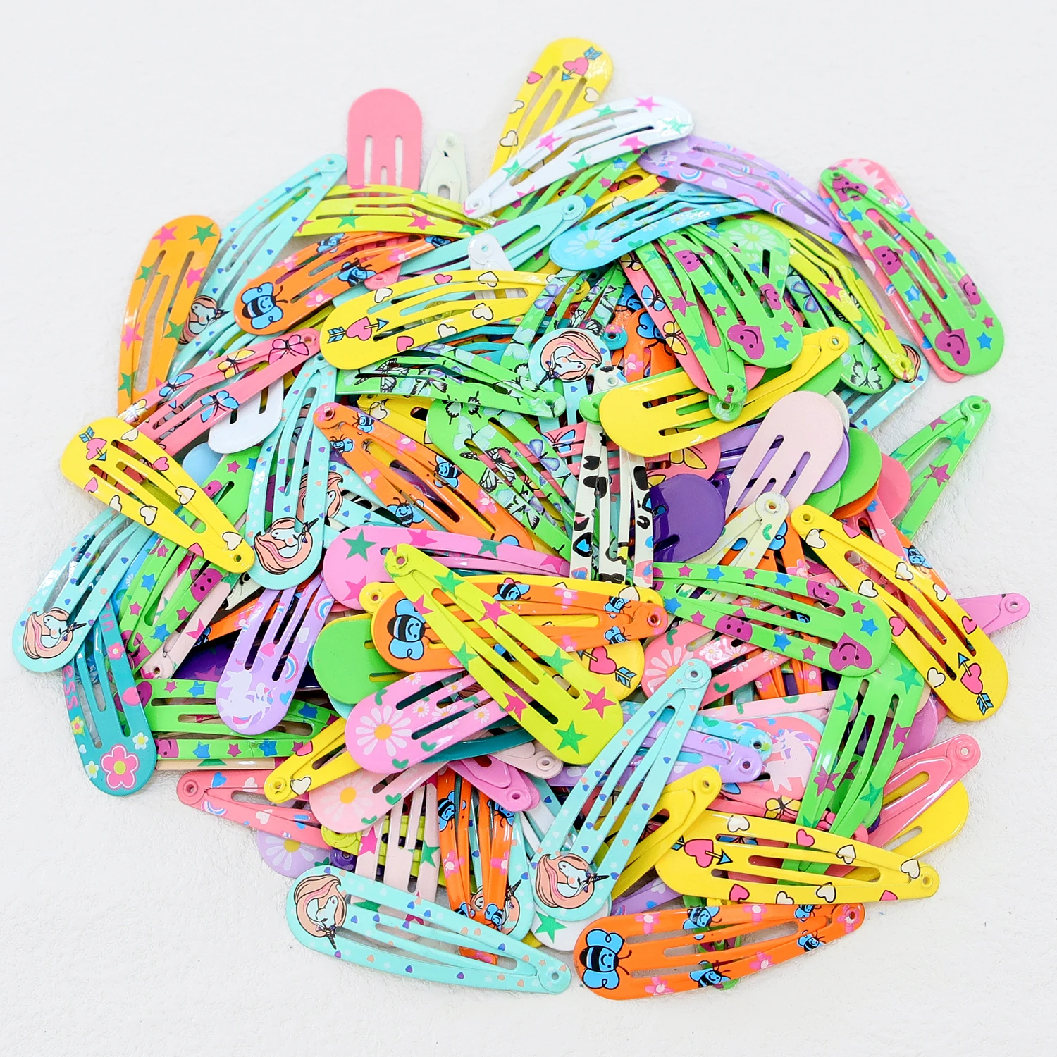 10/20/30pcs Cute Candy Colors Print Star Hairpins BB Clips Girls Children Hair Clip Pin Barrette Hair Accessories Women Kids