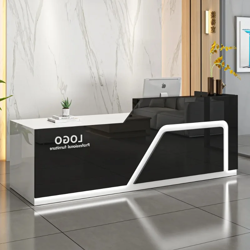 

Professional Reception Desks Luxury Modern Unique Nas Glamour Storage Bar Counter Salon Commercial Recepcja Commercial Furniture