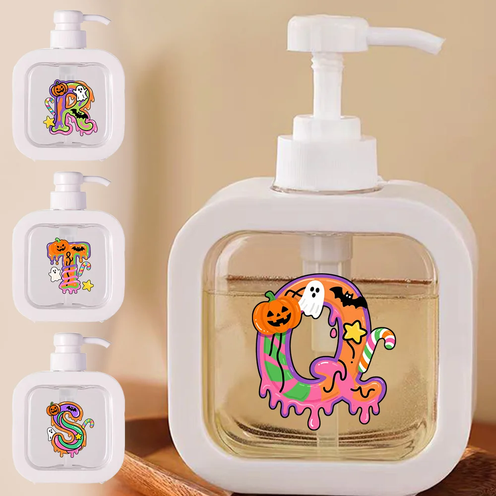 

500ml Press Type Liquid Storage Bottle Large Capacity Hand Soap Shampoo Dispenser Refillable Soap Pump Bottle Candy Pattern