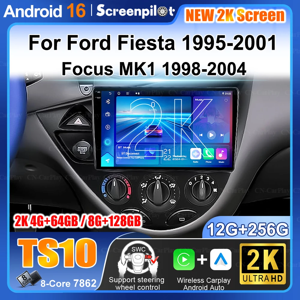 Car Radio For Ford Fiesta 1995-2001 Focus Mk1 1998 1999 -2004 Android 16 Multimedia Video Player Navigation Stereo Vehicle Gps