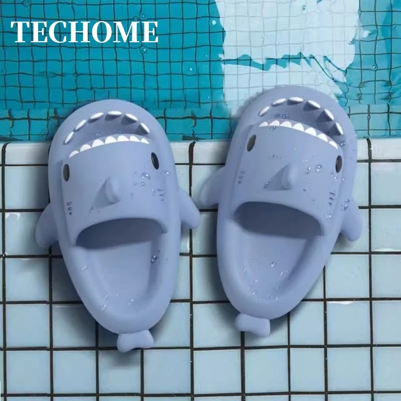 Shark Slippers for Men and Women Indoor Bathroom Sandals Couples EVA Shoes Soft Female Outdoor Beach Shoes Summer Slides