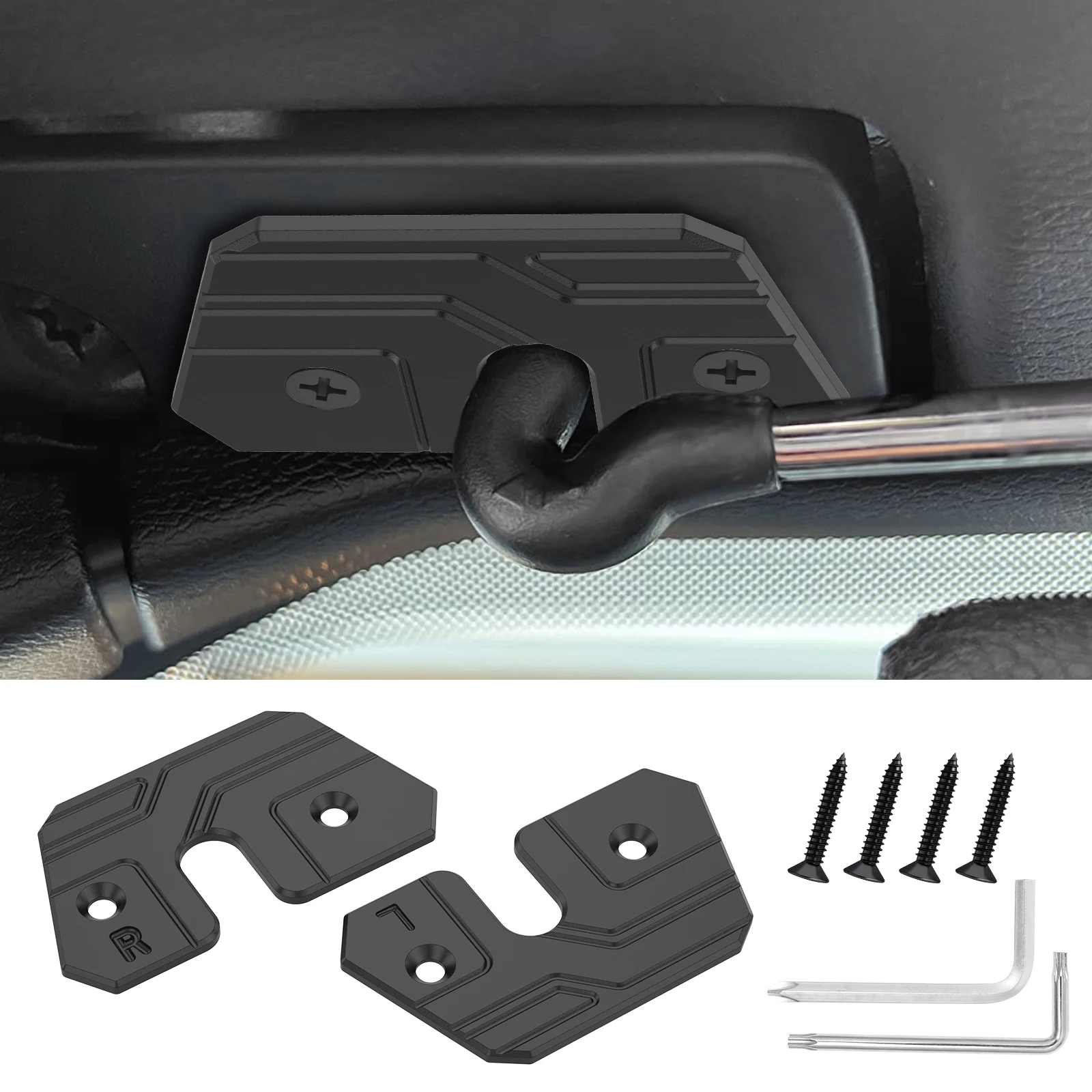 

Sun Visor Repair Kit Compatible with JK 2018 Aluminum Alloy Secure Sun Visor Repair Clip Fix Set Compatible with JL 2018-2023
