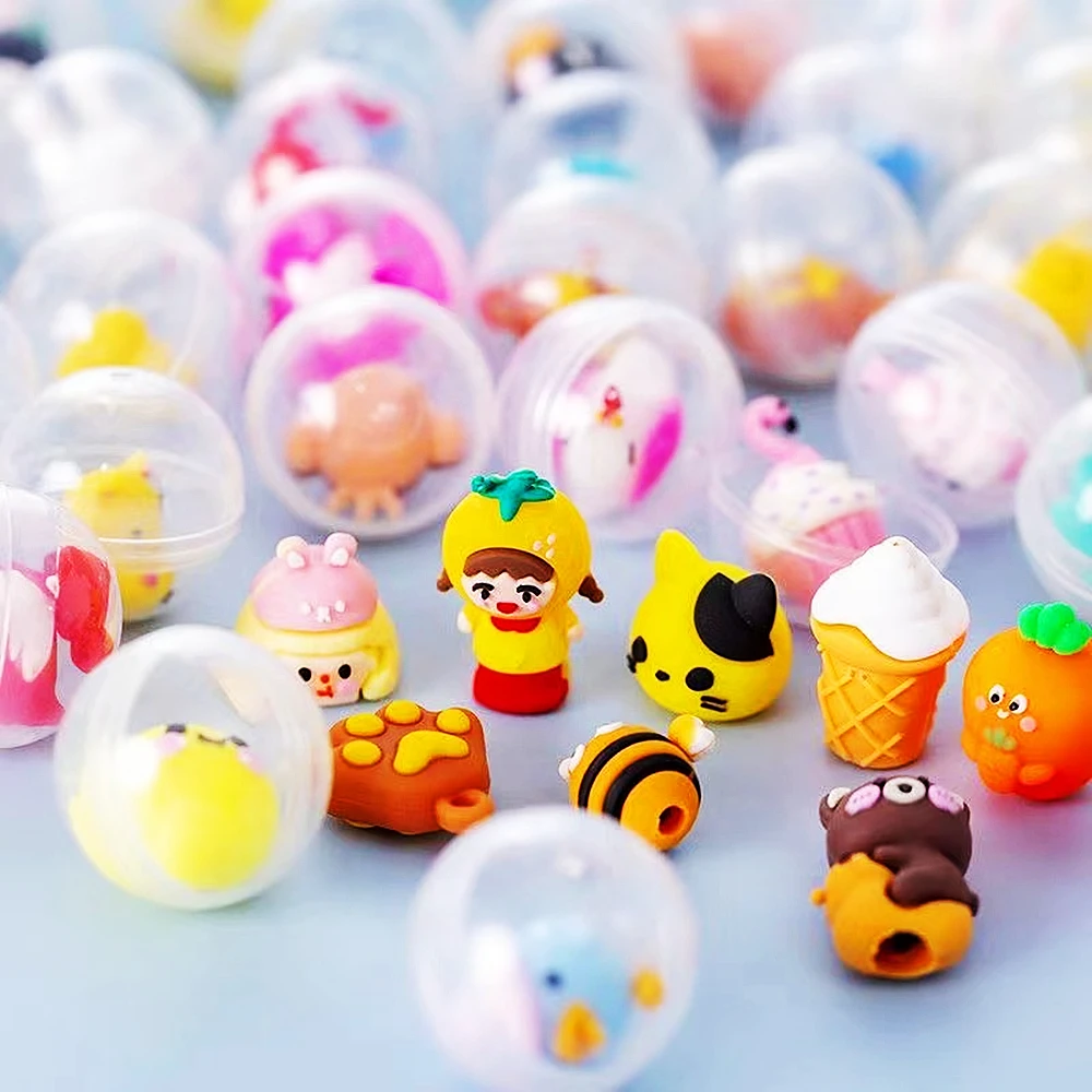 50/100Pcs 32mm Transparent Eggshell Small Animal Toys Children's Birthday Party Carnival Kindergarten Back to School Gift Pinata