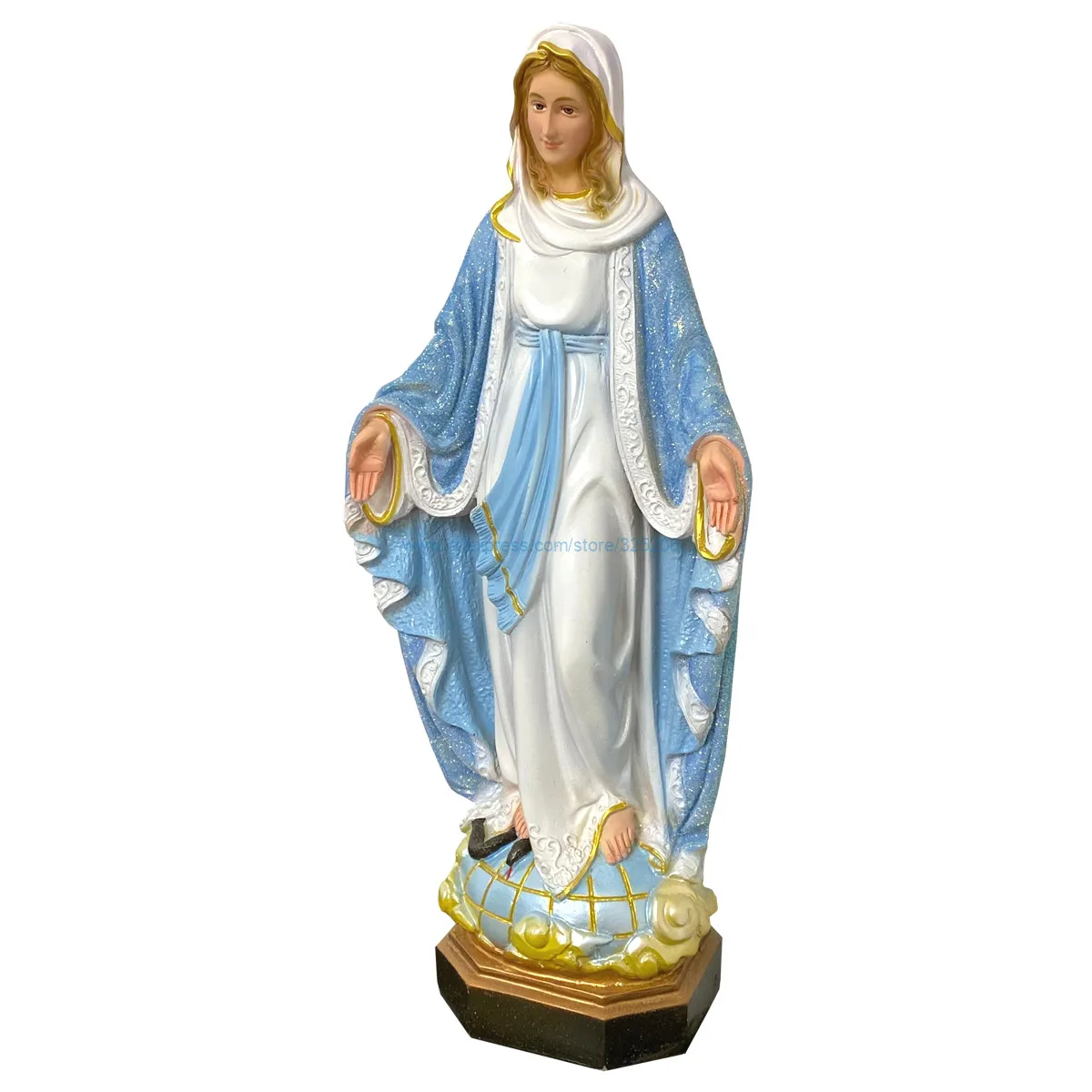 Virgin Mary Statue Our Lady of Lourdes Holy Sculptures Figure Christ Catholic Tabletop Decoration Figurine 16 Inch