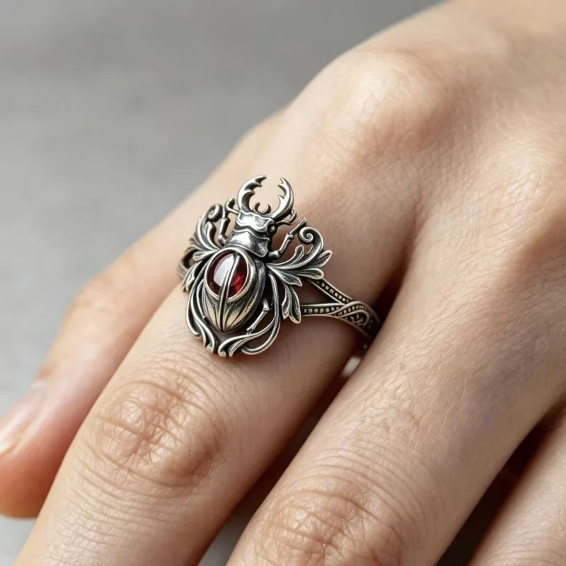 New fashion animal insect ring, women's retro jewelry holiday gift
