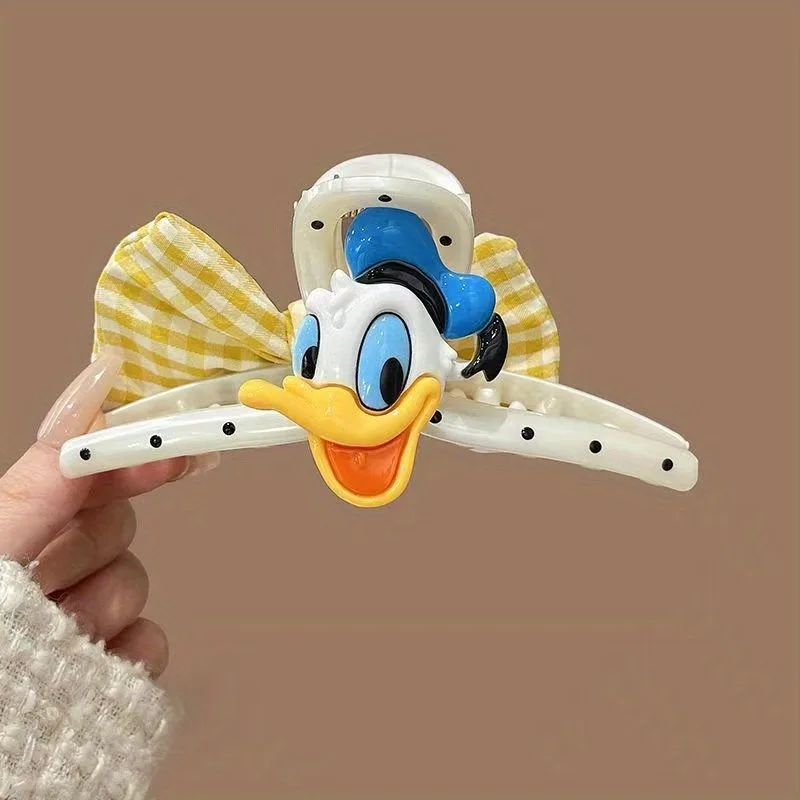 1 قطعة مشبك شعر الكرتون ديزني لطيف ميني دونالد داك نمط القرش كليب المألوف الدوبامين اللون مخطط المرأة إكسسوارات الشعر