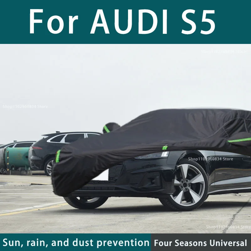 

For Audi S5 210T Full Car Covers Outdoor Sun Uv Protection Dust Rain Snow Protective Anti-hail Car Cover Auto Black Cover