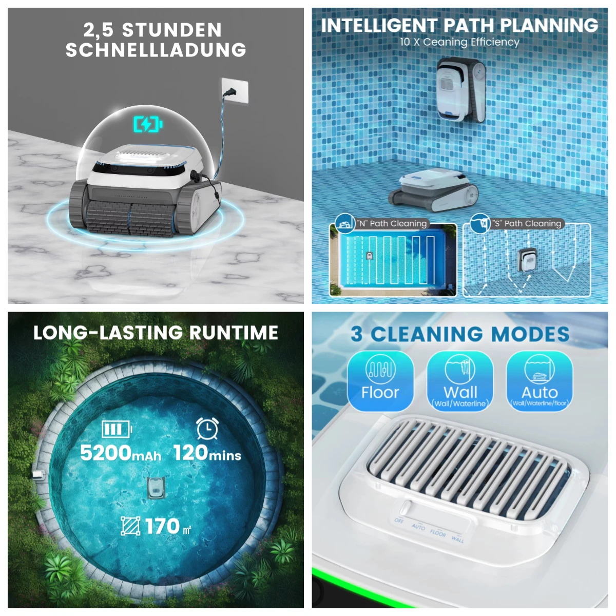 

AIRROBO EU US Ship Wall Clamping Underwater Floor Smart Robot Cleaning Filter Pools Swimming Outdoor Robotic Vacuum Cleaner