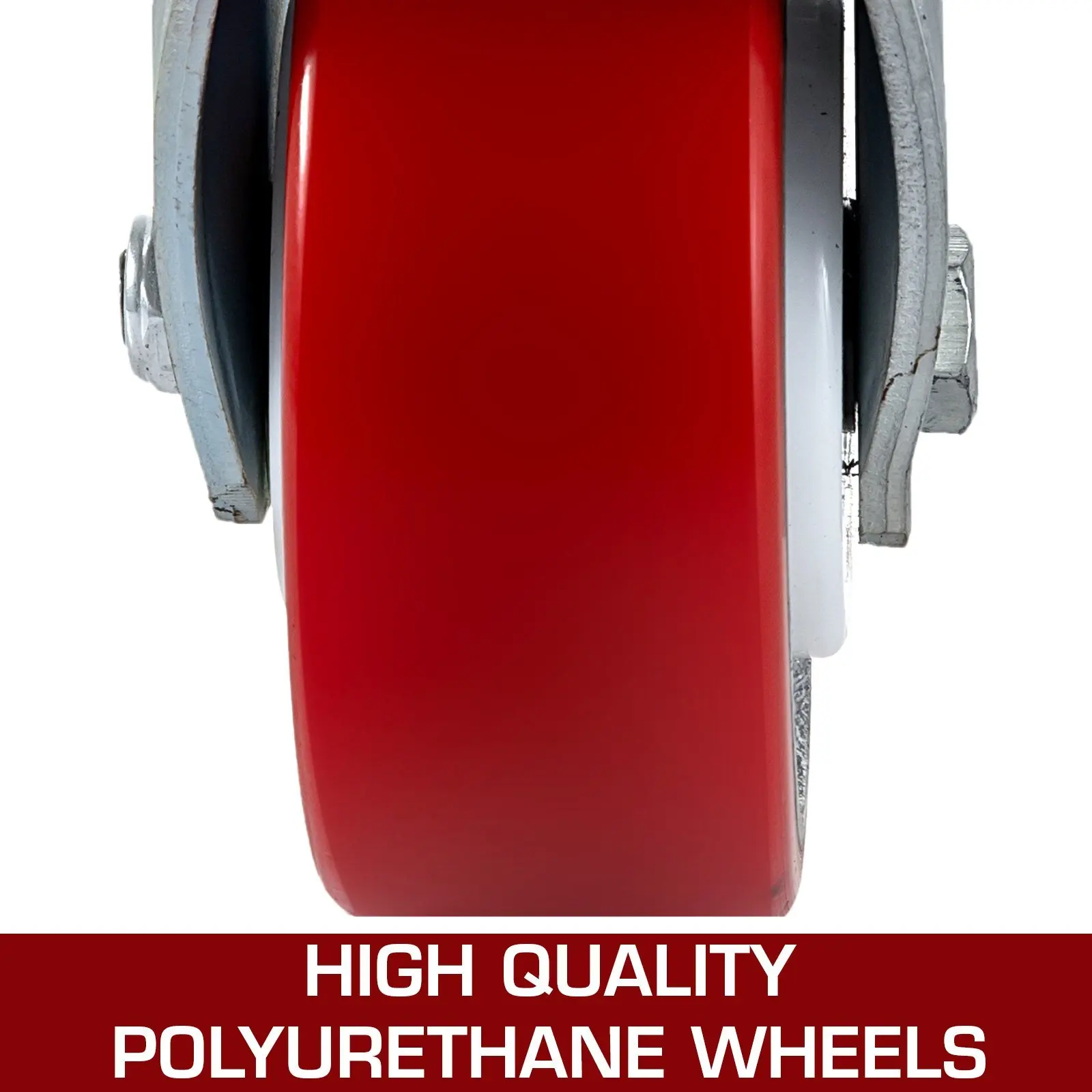 4 Pack 6 x 2 Inch Caster Wheels 2 Rigid and 2 Swivel Casters with Side Brake Polyurethane Iron Core Plate 1000LBS Capacity