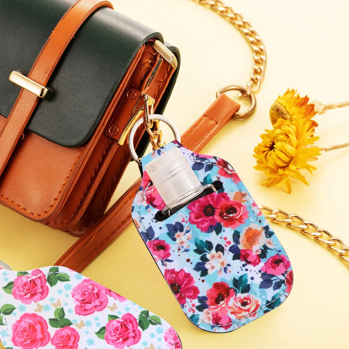 6 Fundas de Neopreno Reutilizables para Botellas de Viaje, Tapas para Botellas Vacías, Envases para Perfume y Líquidos