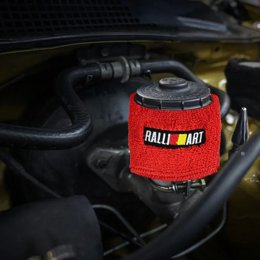 Racing Ralliart Red Car Reservoir Tank Oil Cover Brand New 1PCS Sock Racing Tank Sock Car Styling Decorative Accessories