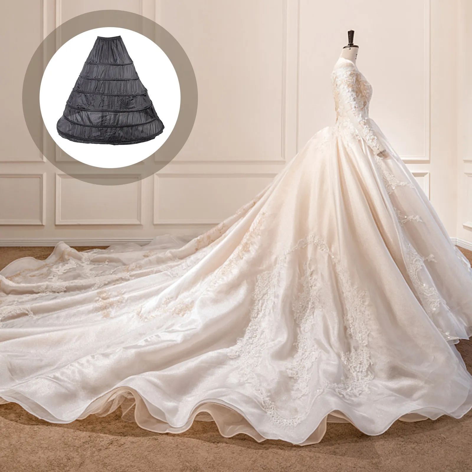 

Wedding Petticoat Skirt Support for Dress Volume and Shape Enhancement Perfect for Bridal Prom Cosplay Evening Party Dresses