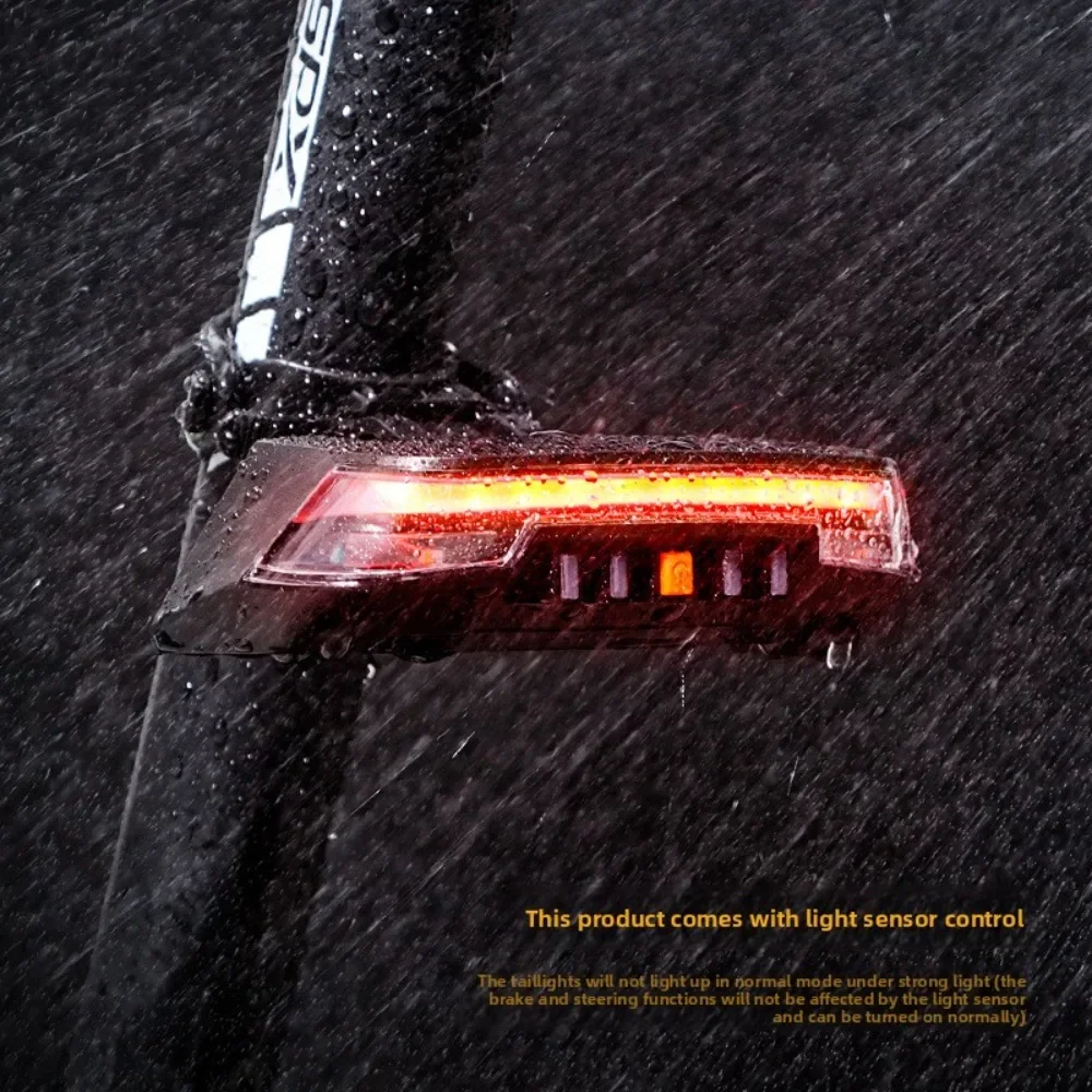 

USB Charging Waterproof Night Cycling Light Control Induction Riding Warning Light Wireless Remote Control Steering Tail Light