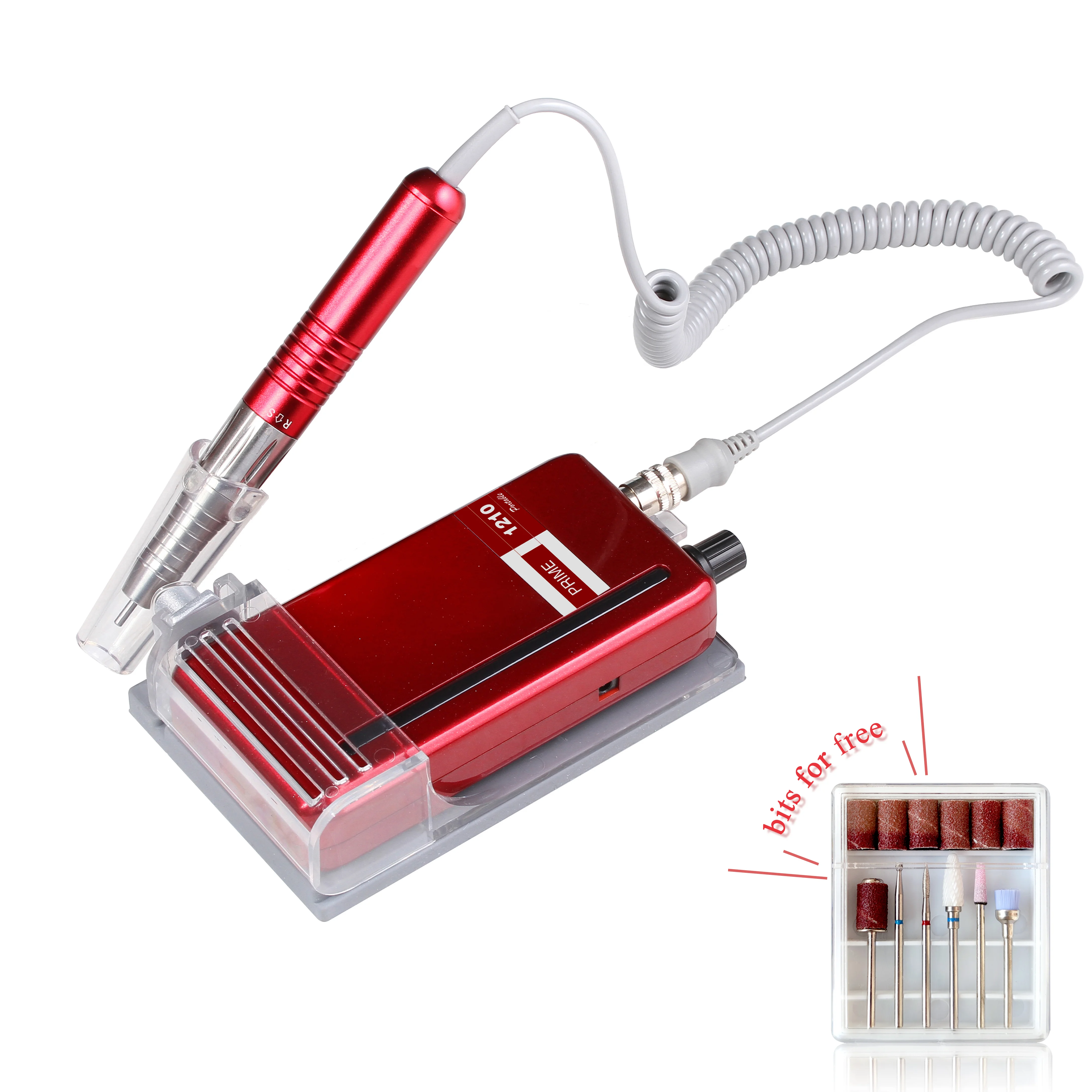 STLF  Prime 1210 Professional Portable Electric Nail Polisher Set Manicure Pedicure Tools with Sanding Drill Grinder Machine