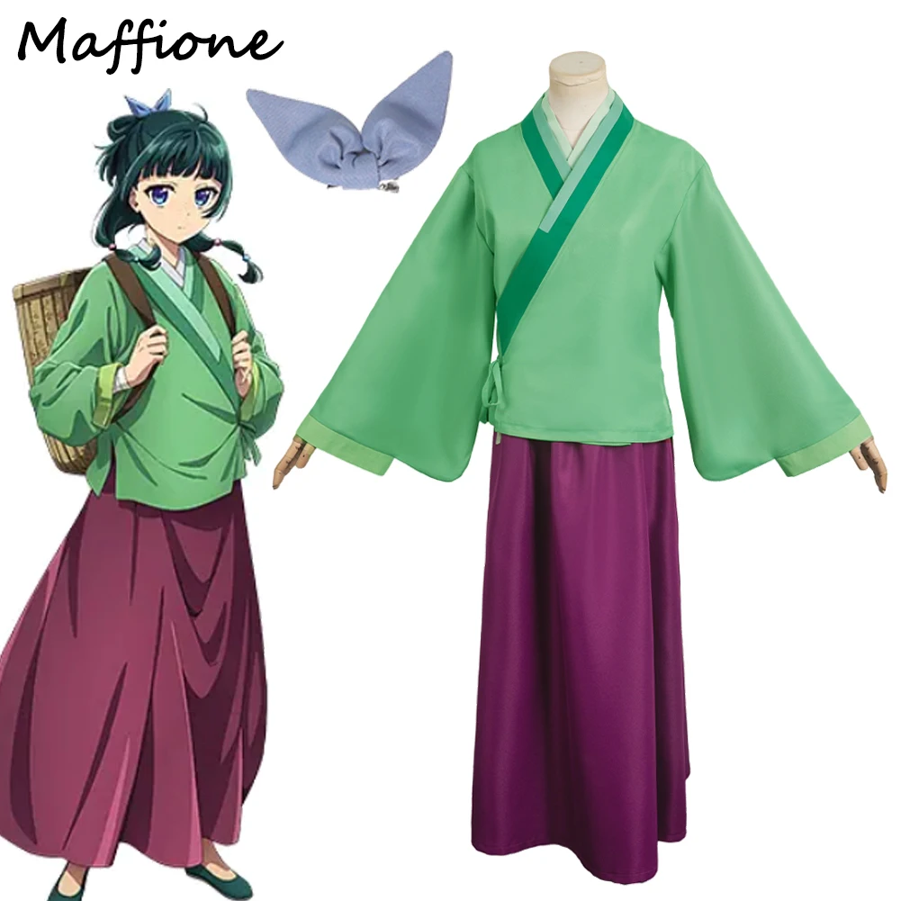 Maomao Cosplay Green Costume Anime Apothecary Diaries Kimono Uniform Mao Mao Roleplay Outfits Halloween Carnival Party Suits