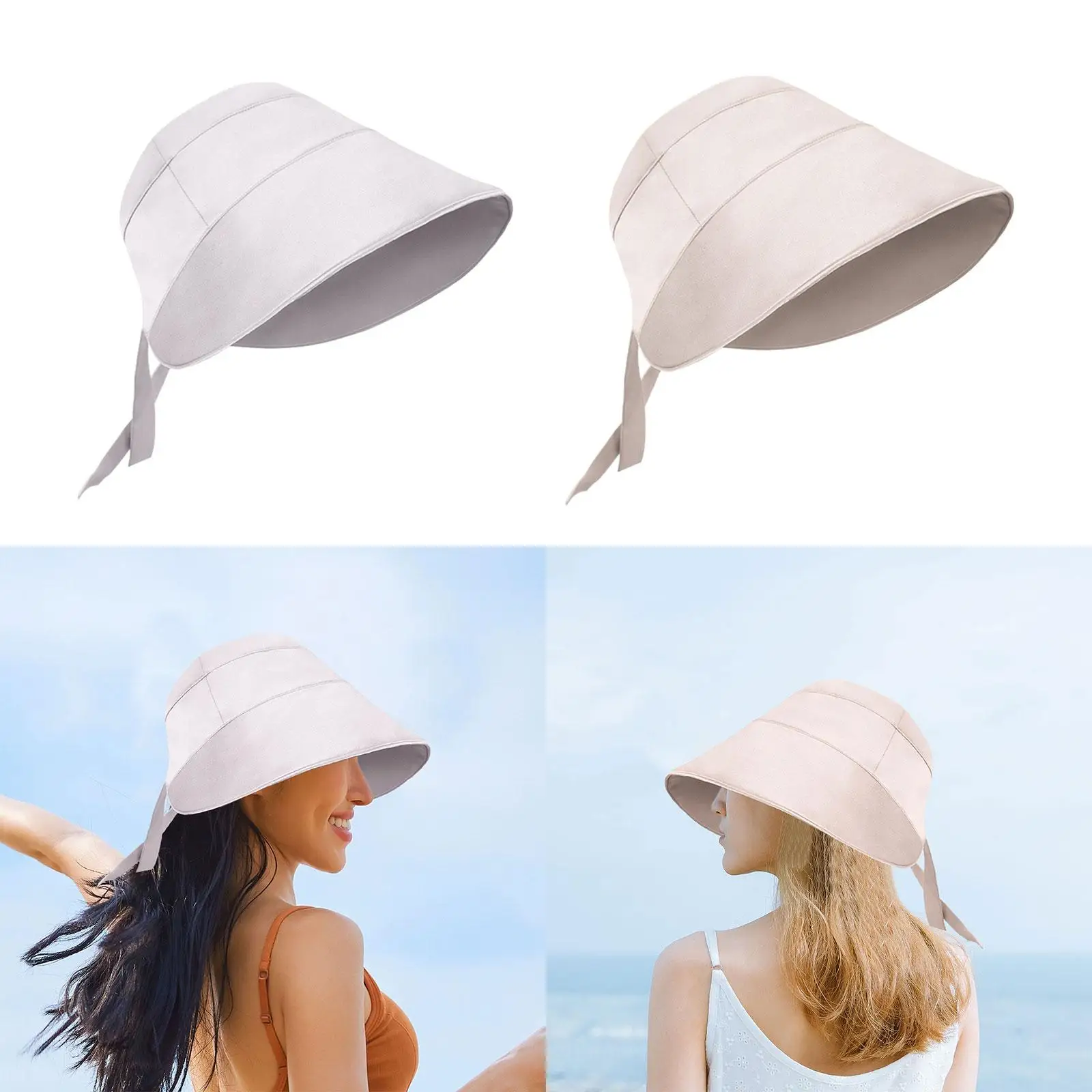 Women Summer Hat Silk Sun Hat Folding Elegant Breathable Sun Bucket Hat Packable Hat for Travel Vacation Outdoor Beach Picnic