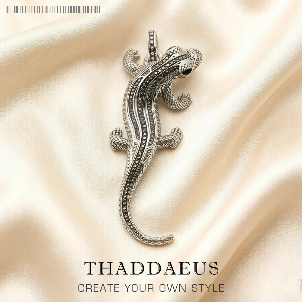 Pendentifs salamandre blanchi, nouveaux bijoux Vitnage, accessoires en argent Sterling 925, cadeau de rue rebelle pour femmes et hommes